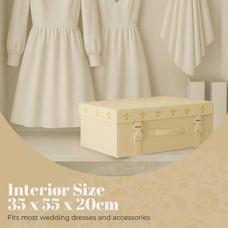 HANGERWORLD Wedding Dress Storage Box Bridal Gown Preservation Kit including 10 sheets of Archival Acid Free Tissue Paper (Medium, White) - Image 3